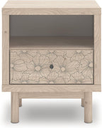 Signature Design by Ashley Birkmore Nightstand Bedside Charging Station with USB Port, Engineered Wood and Decorative Laminate, Youth Bedroom Bedside Table, Tan