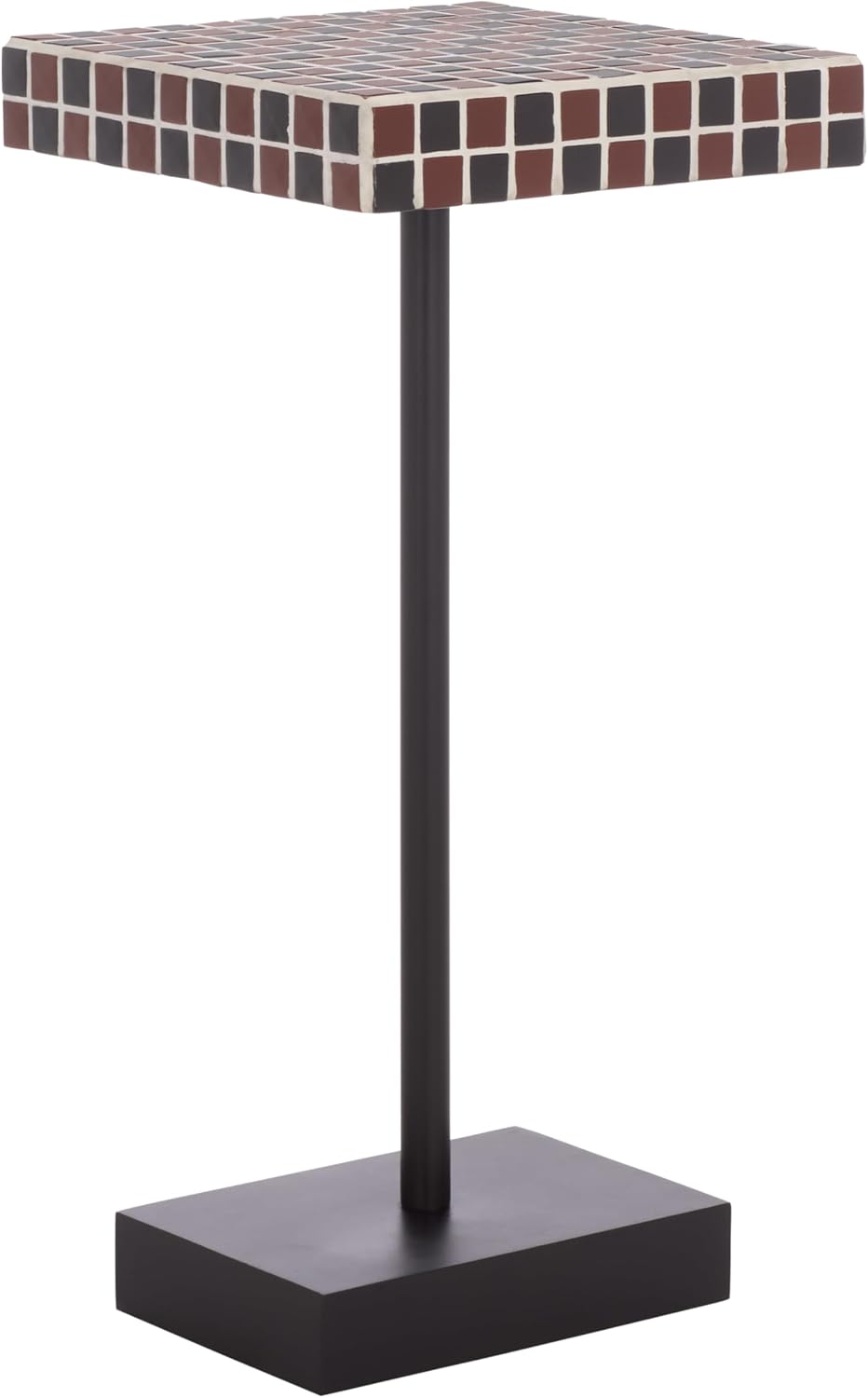 SAFAVIEH Home Collection - Satomi Accent Table with Bordeaux Mosaic Tile Inlay & Black Iron Base, Modern Side Table, Fully Assembled (ACC3230C)