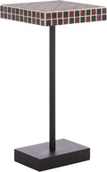 SAFAVIEH Home Collection - Satomi Accent Table with Bordeaux Mosaic Tile Inlay & Black Iron Base, Modern Side Table, Fully Assembled (ACC3230C)