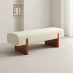 Modern Wooden Bed end Bench Dining Table Upholstered Shoe Changing Dressing Room Rest Area Entryway(Large)