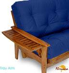 Nirvana Futons Eastridge Futon Set - Full Size, Frame, 8" Mattress, Twill Royal Blue Cover