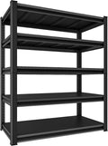 Garage Shelving Heavy Duty，Large Loads Adjustable Garage Storage Shelves, Metal Storage Racks and Shelving Units, Utility Rack Shelves,47.2”W x 24”D x 78”H,Black
