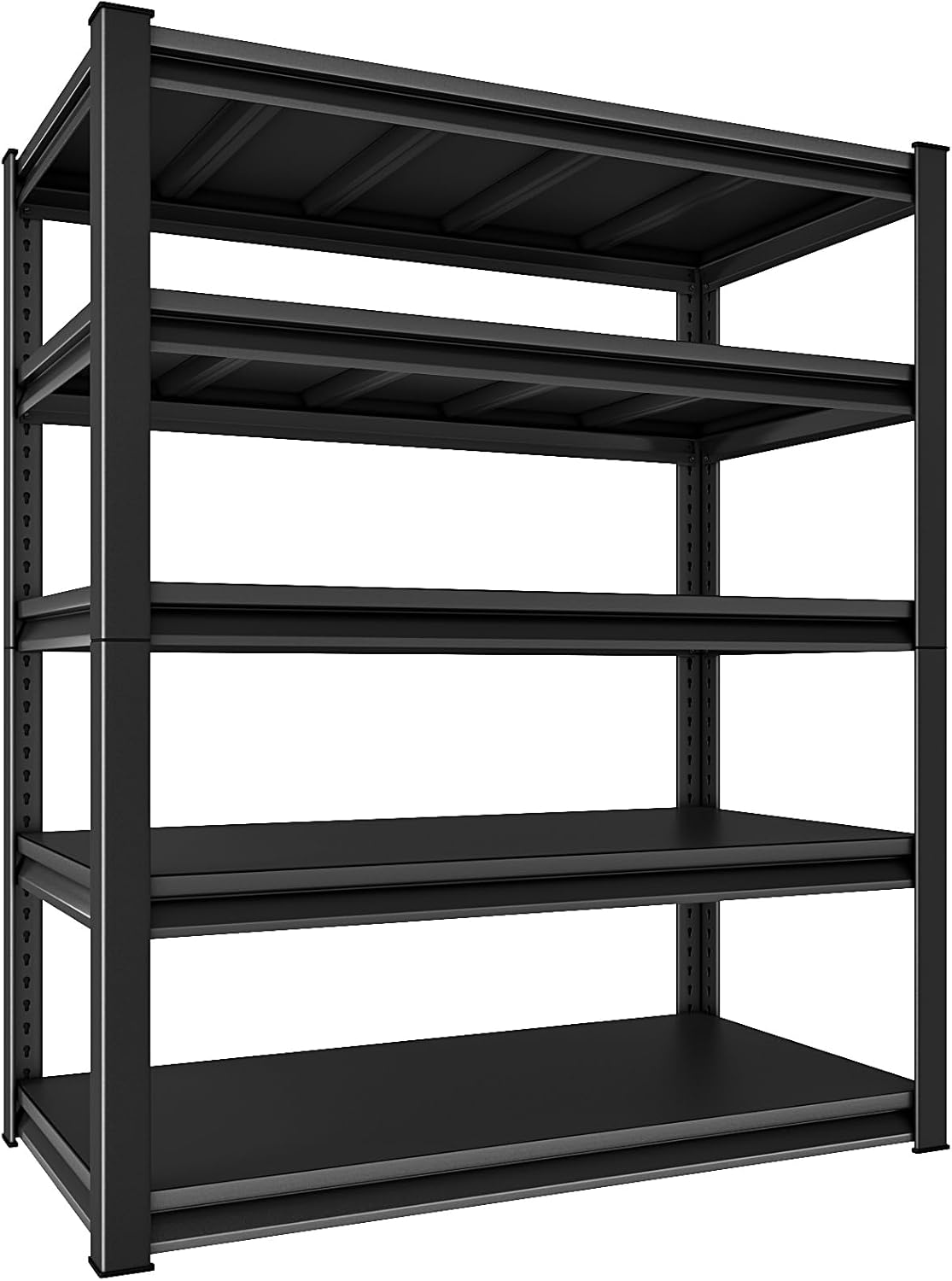 Garage Shelving Heavy Duty，Large Loads Adjustable Garage Storage Shelves, Metal Storage Racks and Shelving Units, Utility Rack Shelves,47.2”W x 24”D x 78”H,Black