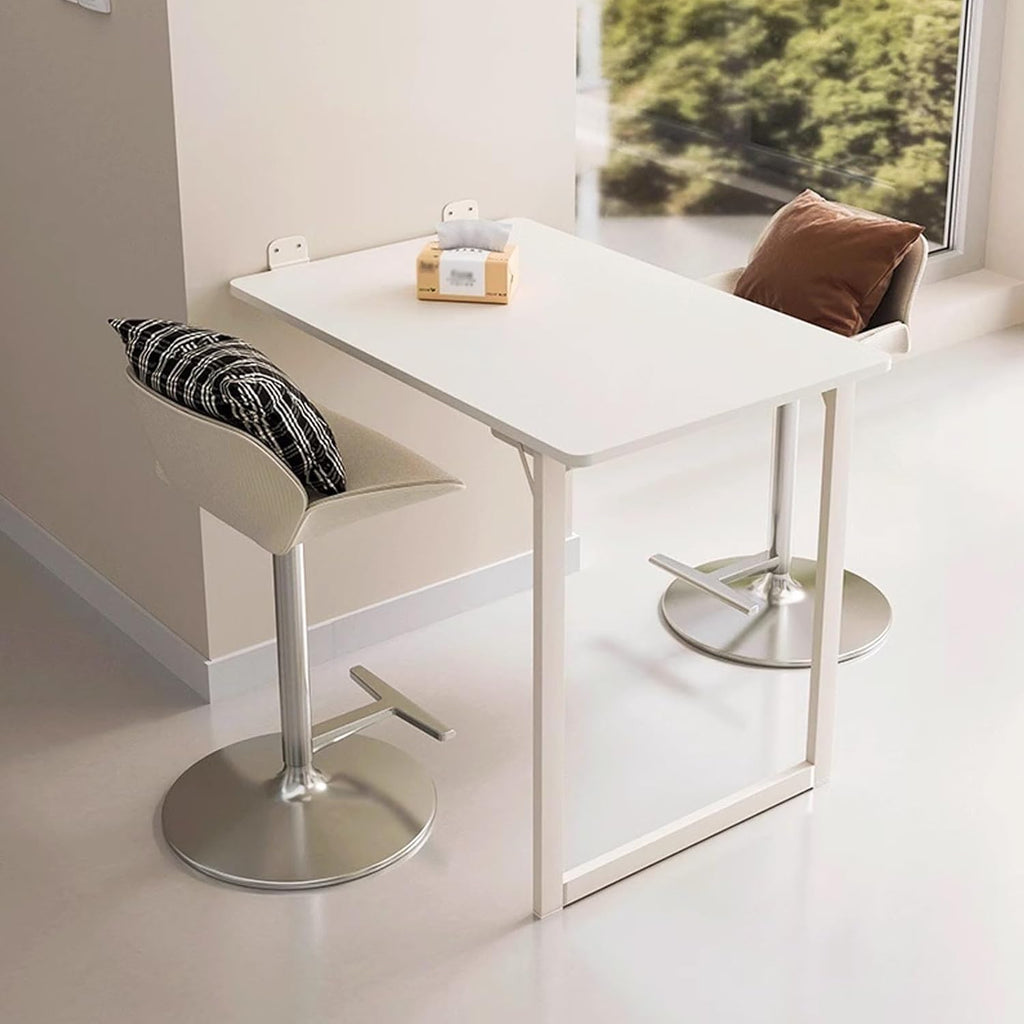 Folding Wall-Mounted Drop Leaf Table 35"×23" Space Saving Decorative Painting On The Back, Household Dining Table Desk for Kitchen, Coffee, Small Spaces, No Assembly Required