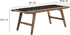 Modway Saoirse 47" Faux Leather Wood Bench in Walnut Black