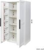 Kitchen Pantry Cabinet 62.99" Tall, Freestanding Storage Cupboard with Shelves for Kitchen, Dining Room, Living Room, Large Sideboard Buffet