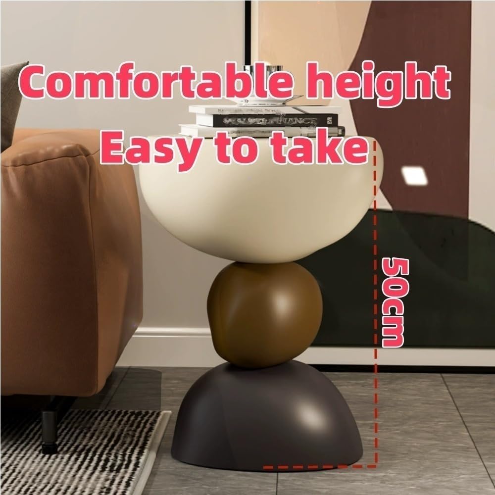 Corner Table, Fiberglass Coffee Table, Small Corner Desk, Bedside Table, Decorative Side Table for Bedroom, Living Room, Balcony, Study