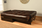 Kodiak Furniture Monterey Queen-size Futon, Storage Drawers, Espresso Finish with Oregon Trail Java Mattress