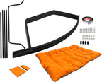 Oversized Rocking Chair - 400lb Capacity Recliner w/Cushion, Breathable Mesh Sling - Indoor/Outdoor Lounger (Orange)