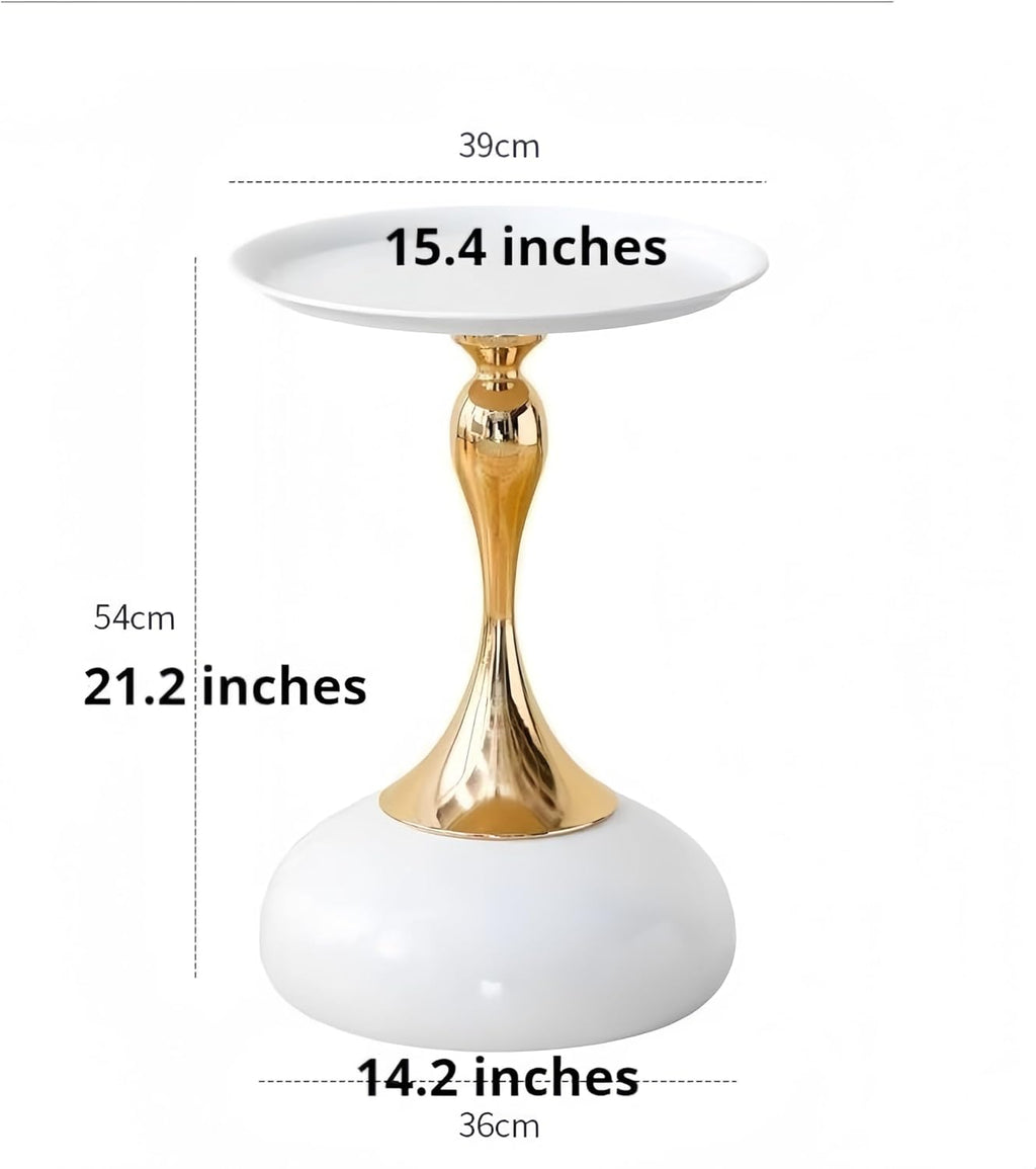 Coffee Table Living Room Metal Moving knickknacks Bedroom nightstand Sofa Side Several Balconies Round Table Italian-Style Telephone Table (White)