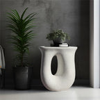 End Tables U-Shaped Geometric Concrete Decorative Table for Indoor and Outdoor Use