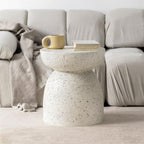 Multi-Functional Simple Sofa Side Table Faux Terrazzo Garden Stool Plant Table Small Coffee Table for Living Room Garden Long Lasting