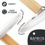 BAMEOS Bamboo Nesting Triangle End Table,Set of 2 Side Table Modern Minimalist Coffee Table for Living Room, Balcony in White