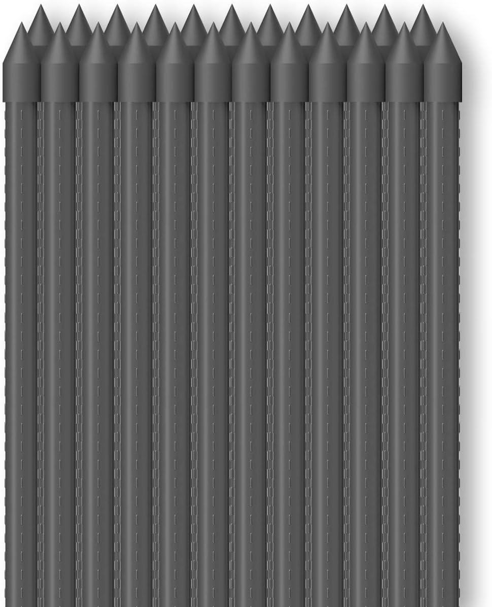 AC Infinity Garden Plant Stakes 60", Sturdy Metal Support Sticks with Protective Plastic Coating, 25-Pack for Tomatoes, Trees, and Vines in Gardening Hydroponics