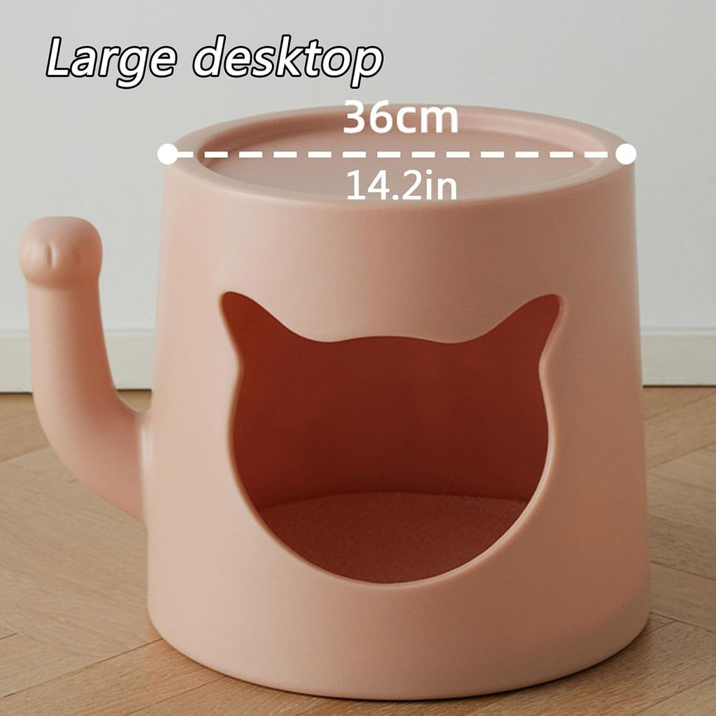 Side Table with Cat Nest End Tables Accent Tables Nightstand Bedside Tables for Home Small Spaces Home Furnishing(Pink)