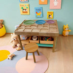 Wooden Sensory Table for Toddlers with 2 Chairs, Double-Sided Boards | Sand and water play, promotes sensory development, easy assembly, indoor outdoor use