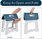 Folding Step Stool, Compact Plastic Foldable Stool for Kitchen Bathroom | Space-saving design, Lightweight and easy to carry, Durable plastic for daily use