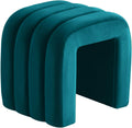 Flouki Velvet Ottoman Stools, Multifunctional Arch Ottomans, Makeup Vanity Stools, Ottomans for Bedroom, Dorm, Side Table Seat for Living Room, Entryway (Teal)