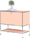 Metal Nightstand, Mid-Century Modern Bookshelf, Flap Door 27.5 | Sleek Modern Design,Space-Saving, Cube Storage Organizer, Bedside Table, Entryway Console for Home, Office, or Foyer