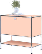 Metal Nightstand, Mid-Century Modern Bookshelf, Flap Door 27.5 | Sleek Modern Design,Space-Saving, Cube Storage Organizer, Bedside Table, Entryway Console for Home, Office, or Foyer