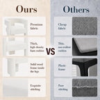 White Modern Accent Chair, Upholstered Barrel Armchair with Solid Wood Legs
