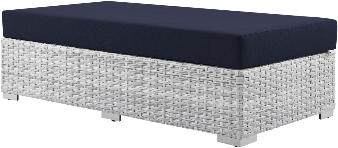 Modway EEI-4308-LGR-NAV Ottoman, Light Gray Navy