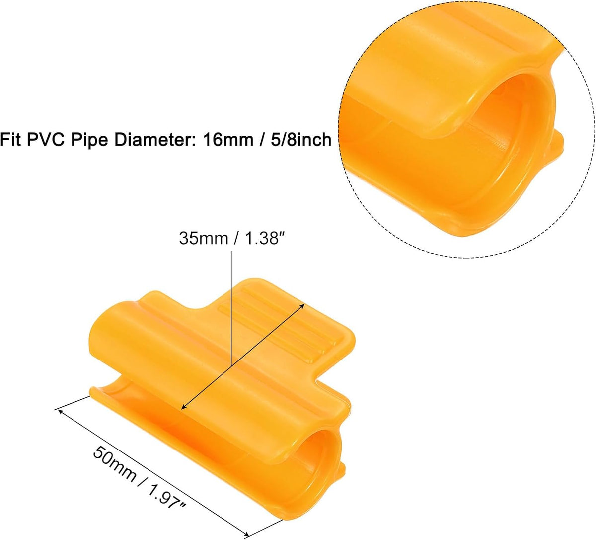 uxcell Greenhouse Clamps for 5/8inch PVC Pipe, 20pcs Greenhouse Film Clamps Shading Net Rod Clip Garden Hoops for Row Cover, Greenhouse Plastic Sheeting(Orange)
