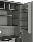 Virubi 42.3x20.0x70.9 inch Freestanding Kitchen Pantry Cabinet, Tall Storage Workstation with 4 Doors, 3 Drawers, 6 Door Shelves, Removable Shelves & 6 Wine Racks for Dining (Grey)