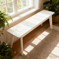 Solid Wood Bench, Rustic Skinny Wood Bench for Entryway, Narrow Bench Dining Bench Farmhouse Wooden Dining Bench Long Entryway Bench, Easy to Assemble(White,39.4" Lx11.8 Wx16.9 H)