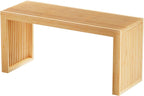 Bamboo Dining Bench, 35 inch Farmhouse Decor Indoor Kitchen Table Bench, Entryway Shoe Rack Bench, Outdoor Bench, Solid Bamboo Benches for Living Room, Hallway, Bedroom