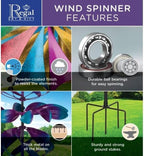 Regal Art & Gift Copper Petals Wind Spinner – Metal Yard Decorations Outdoor | Kinetic Garden Spinner for Lawn, Pathway, or Flower Bed | Weather-Resistant Outdoor Sculpture - 24 Inch
