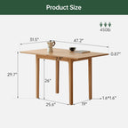 31"-47" Foldable Dining Table and Chairs Set for 4, Solid Wood Extendable Kitchen Table with Oak Wood Legs, Space-Saving Dinner Tables for Living Room, Kitchen(Original, 1table+4cushion chairs-YA)