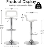 NOBPEINT NOB Contemporary Chrome Air Lift Adjustable Swivel Bar Stool (6 Pieces, White)