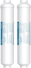 Inline Water Filter for Ice Maker, Refrigerator, Under-Sink Reverse Osmosis Water System, Post Activated Carbon Water Filter Replacement Cartridge with 1/4-Inch Compression-Connect (Pack of 2)