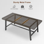 IDEALHOUSE Industrial Dining Table for 6-8 People, 70.87" Large Wooden Kitchen Table with Sturdy Metal Frame, Long Rectangular Dining Table Seats 6 for Dinner, Dining Room, Kitchen - Black