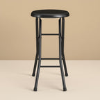 Vinyl Padded Folding Stool, 24 Inch, Black
