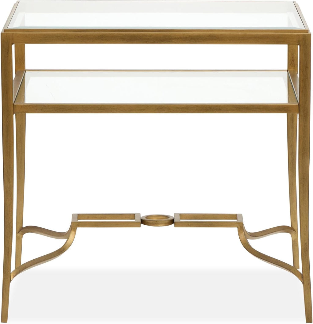 Magnussen Home Lorena Burnished Brass Rectangular End Table