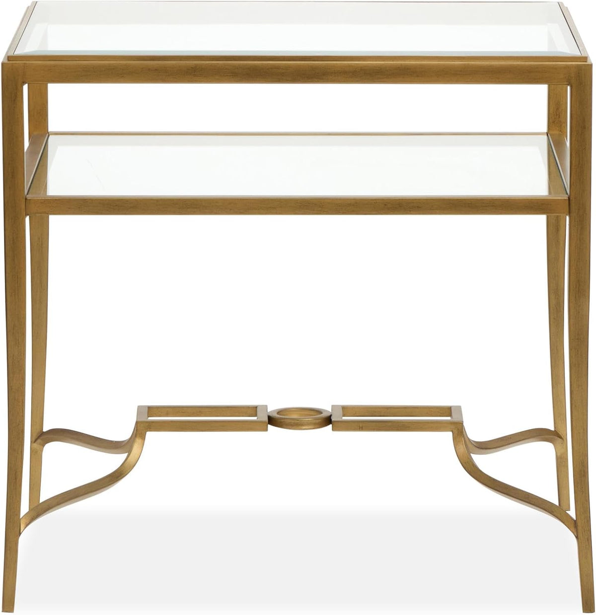 Magnussen Home Lorena Burnished Brass Rectangular End Table