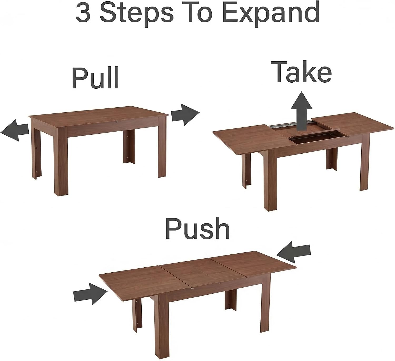 Extendable Dining Table for 4-10 People｜59-87 Inch Rectangular Kitchen & Dining Room Table with 2 Extension Leaves｜Modern Walnut Wood Expandable Table