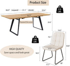ZckyCine 51‑67 Inch Expandable Dining Set with 6 PU Leather Chairs, Wooden Furniture for Small‑Size Homes