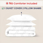 Kotton Culture Oversized King Size Duvet Cover Set 100% Egyptian Cotton - 600 Thread Count Ultra Soft Premium Comforter Cover Zipper Closure & Corner Ties (Arrow White,Oversized King 120" X 98")