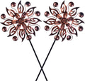 VEWOGARDEN 2PCS Outdoor Wind Spinner,Metal Wind Spinners Yard Decor Pinwheel,Copper Wind Sculptures & Spinners for for Garden, Patio, Lawn(10" Dia * 37" H)