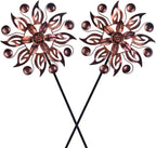 VEWOGARDEN 2PCS Outdoor Wind Spinner,Metal Wind Spinners Yard Decor Pinwheel,Copper Wind Sculptures & Spinners for for Garden, Patio, Lawn(10" Dia * 37" H)