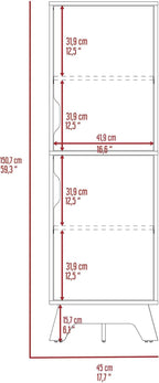 British Single Kitchen Pantry, Four Storage Shelves, Double Doors Cabinets