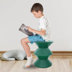Plastic Side Table - Modern Round Multi-Layer End Table for Sofa, Bedroom & Apartment, Nightstand with Vintage Design (Green)
