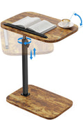 HUANUO TV Tray Table, Adjustable Height TV Tray with 360° Swivel & 90° Tilt Tabletop, TV Tables for Eating with Anti-Slip Bar, TV Tray for Bed, Sofa, Dining, Laptop, Living Room & Home Office