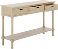 SAFAVIEH Home Collection - Landers Sand Console Table with 3 Basket Drawers and 1 Shelf, Farmhouse Accent Entryway Table (CNS5711G)