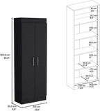 Pantry Cabinet Clinton, Kitchen Storage, Black