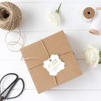 Andaz Press Personalized Fancy Frame Square Wedding Gift Tags, Metallic Gold Ink, with Love and Thanks, 24-Pack, Custom Made Any Name