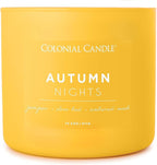 Colonial Candle Autumn Nights Scented Jar Candle, Pop of Color Collection, 3 Wick, Yellow, 14.5 oz - Up to 60 Hours Burn (Pack of 2)